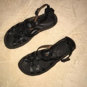 Black leather Born sandals